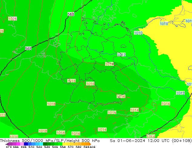 Thck 500-1000hPa UK-Global Sa 01.06.2024 12 UTC