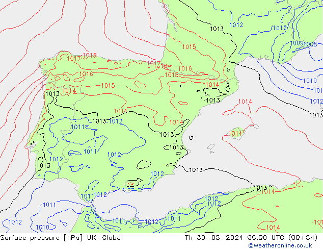 Yer basıncı UK-Global Per 30.05.2024 06 UTC