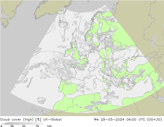 Nubes altas UK-Global mié 29.05.2024 06 UTC