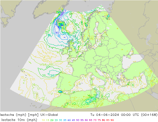 Eşrüzgar Hızları mph UK-Global Sa 04.06.2024 00 UTC