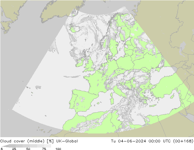 Cloud cover (middle) UK-Global Tu 04.06.2024 00 UTC