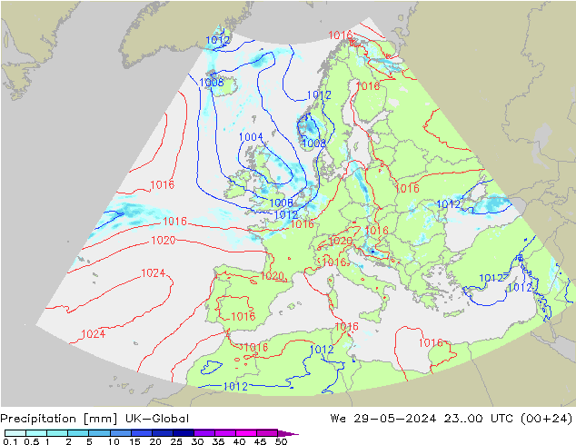 Yağış UK-Global Çar 29.05.2024 00 UTC