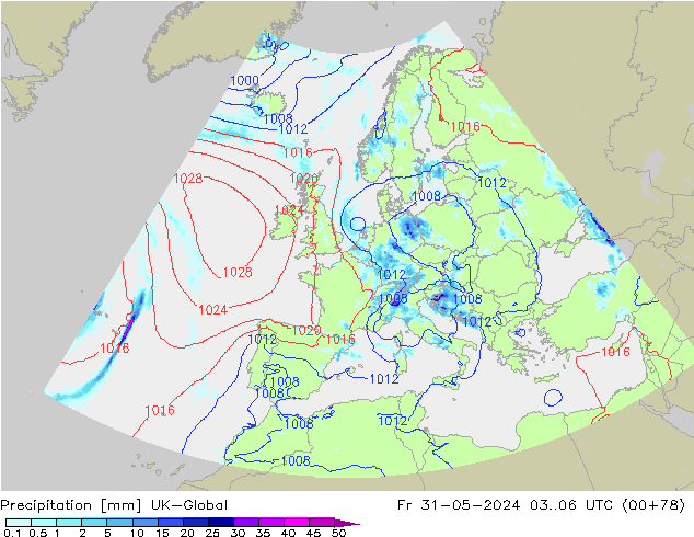 Yağış UK-Global Cu 31.05.2024 06 UTC
