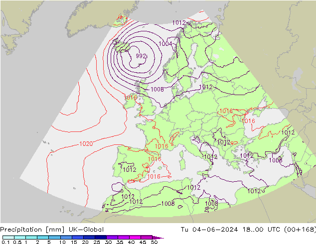 Precipitation UK-Global Tu 04.06.2024 00 UTC