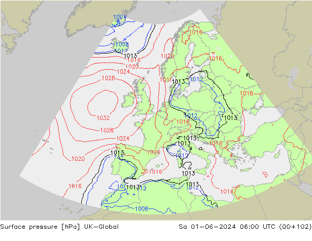 Luchtdruk (Grond) UK-Global za 01.06.2024 06 UTC