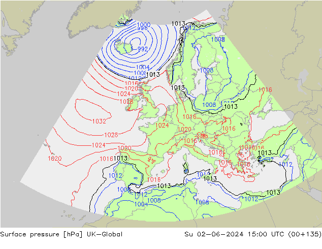 приземное давление UK-Global Вс 02.06.2024 15 UTC