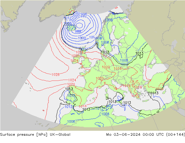 pression de l'air UK-Global lun 03.06.2024 00 UTC