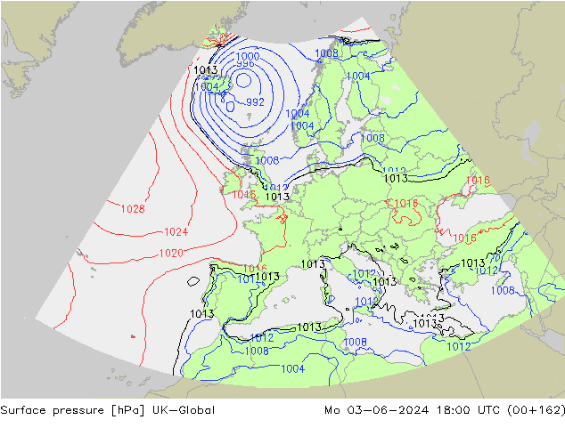 Luchtdruk (Grond) UK-Global ma 03.06.2024 18 UTC