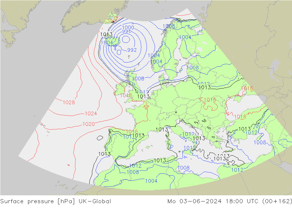 Luchtdruk (Grond) UK-Global ma 03.06.2024 18 UTC