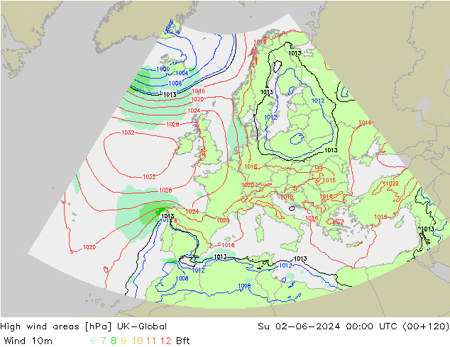yüksek rüzgarlı alanlar UK-Global Paz 02.06.2024 00 UTC