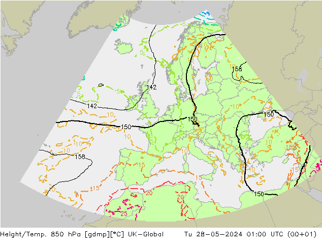 Height/Temp. 850 hPa UK-Global  28.05.2024 01 UTC