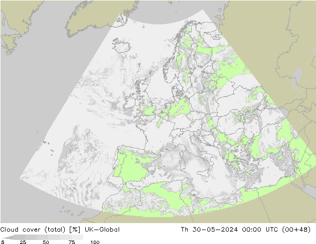 Wolken (gesamt) UK-Global Do 30.05.2024 00 UTC