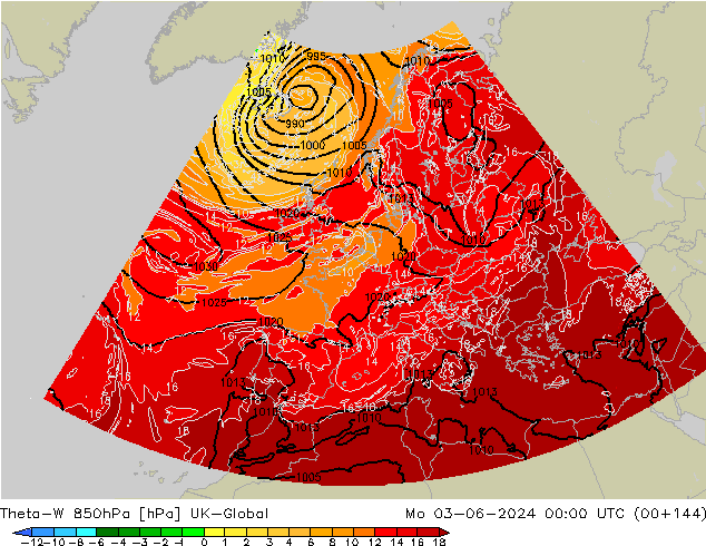 Theta-W 850hPa UK-Global Mo 03.06.2024 00 UTC