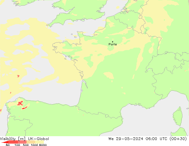 Dohlednost UK-Global St 29.05.2024 06 UTC