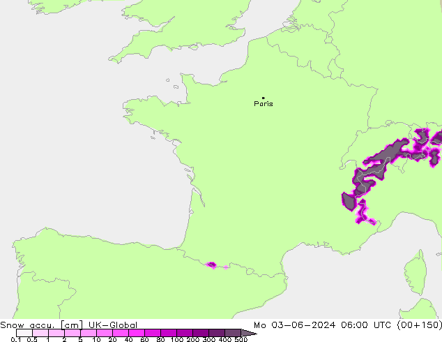 Глубина снега UK-Global пн 03.06.2024 06 UTC