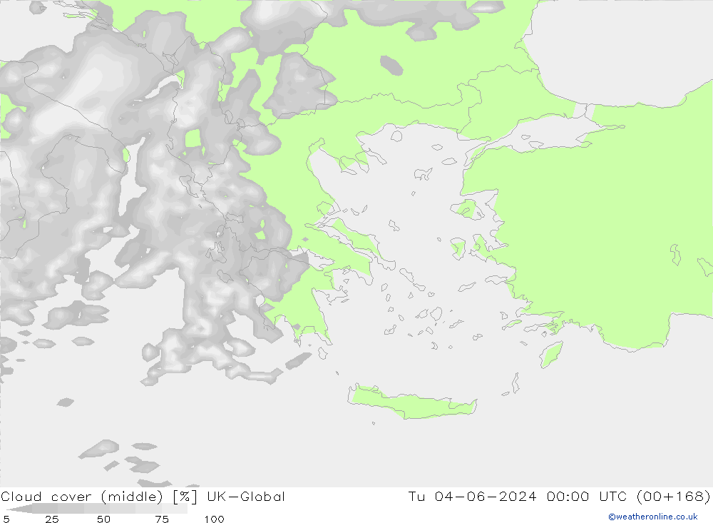 Cloud cover (middle) UK-Global Tu 04.06.2024 00 UTC