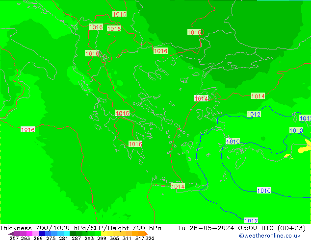 Dikte700-1000 hPa UK-Global di 28.05.2024 03 UTC