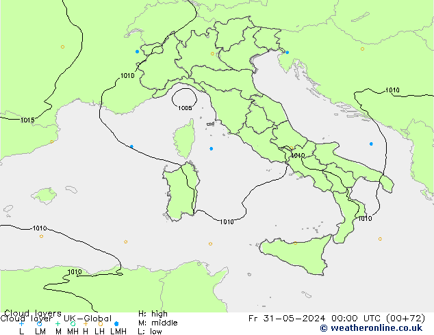 Cloud layer UK-Global Fr 31.05.2024 00 UTC