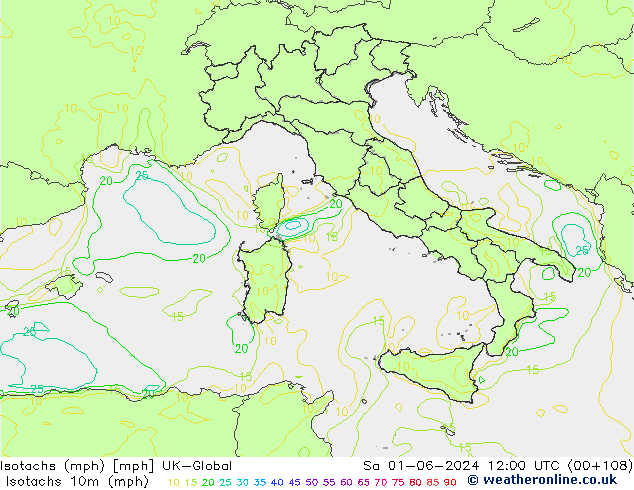 Isotachs (mph) UK-Global Sa 01.06.2024 12 UTC