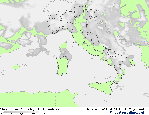 Nubes medias UK-Global jue 30.05.2024 00 UTC