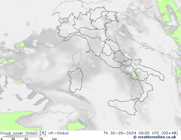 Bulutlar (toplam) UK-Global Per 30.05.2024 00 UTC