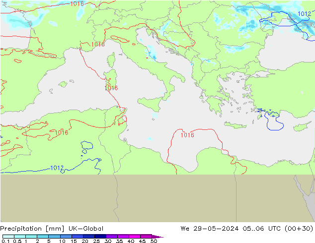 Neerslag UK-Global wo 29.05.2024 06 UTC