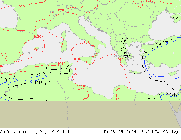 Yer basıncı UK-Global Sa 28.05.2024 12 UTC