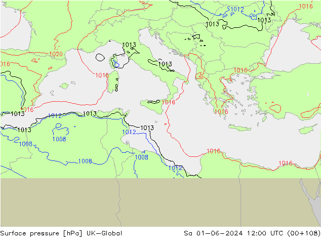 pressão do solo UK-Global Sáb 01.06.2024 12 UTC