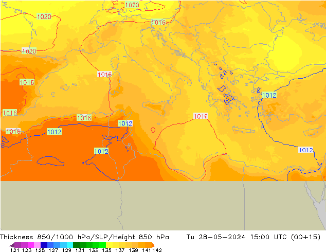 Thck 850-1000 hPa UK-Global Tu 28.05.2024 15 UTC