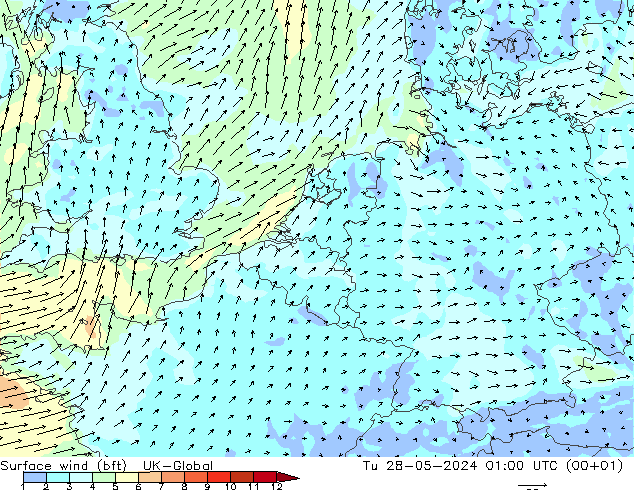  10 m (bft) UK-Global  28.05.2024 01 UTC