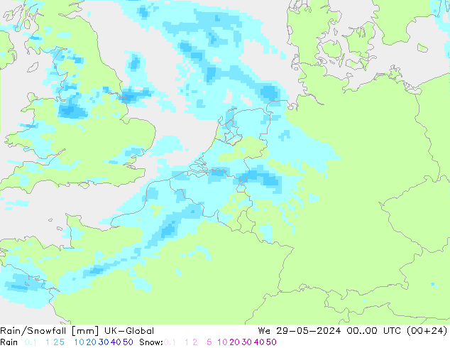 Rain/Snowfall UK-Global We 29.05.2024 00 UTC