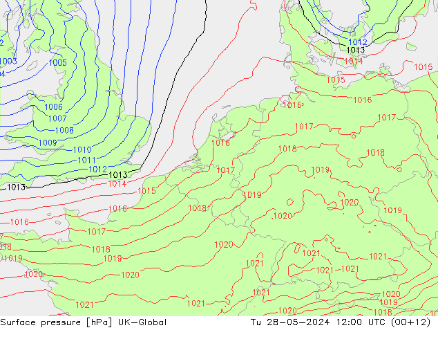 Luchtdruk (Grond) UK-Global di 28.05.2024 12 UTC