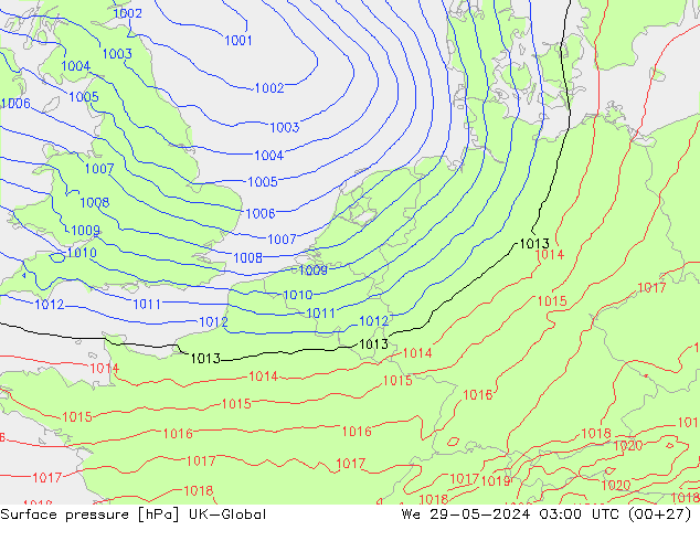 pressão do solo UK-Global Qua 29.05.2024 03 UTC