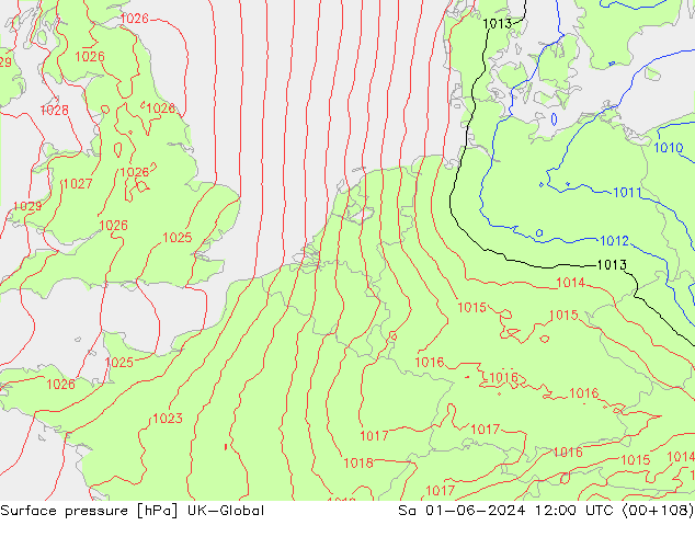 Surface pressure UK-Global Sa 01.06.2024 12 UTC