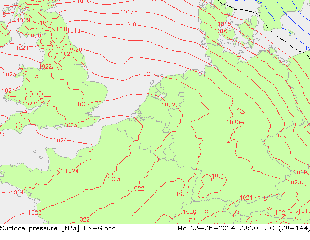 Presión superficial UK-Global lun 03.06.2024 00 UTC
