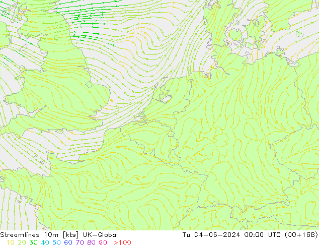 Stromlinien 10m UK-Global Di 04.06.2024 00 UTC