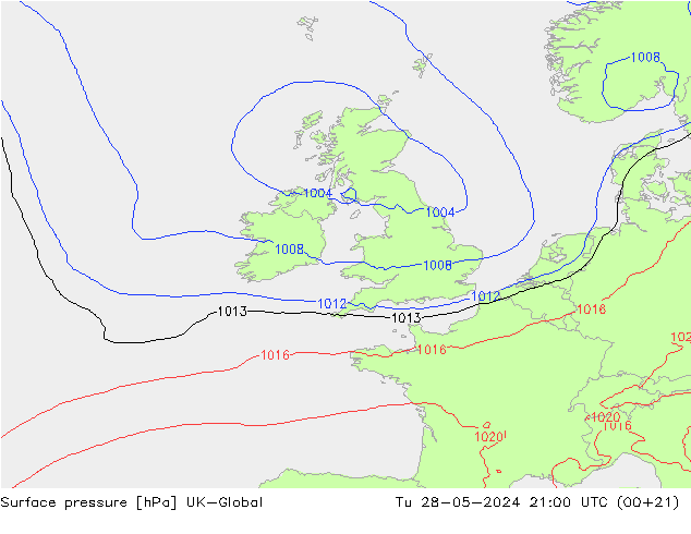 Yer basıncı UK-Global Sa 28.05.2024 21 UTC