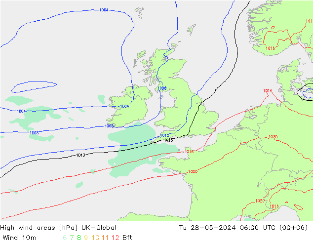 High wind areas UK-Global Tu 28.05.2024 06 UTC