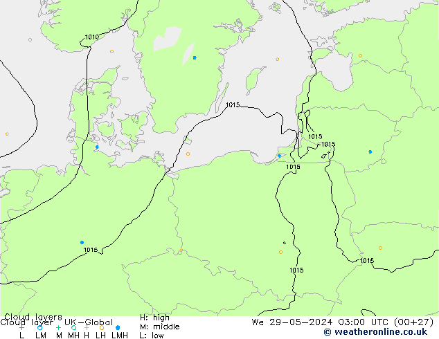 Cloud layer UK-Global We 29.05.2024 03 UTC