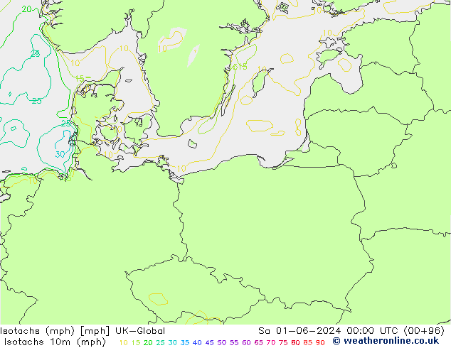 Izotacha (mph) UK-Global so. 01.06.2024 00 UTC