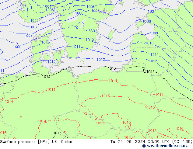 Luchtdruk (Grond) UK-Global di 04.06.2024 00 UTC