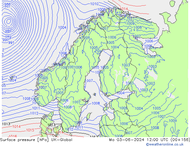 Surface pressure UK-Global Mo 03.06.2024 12 UTC