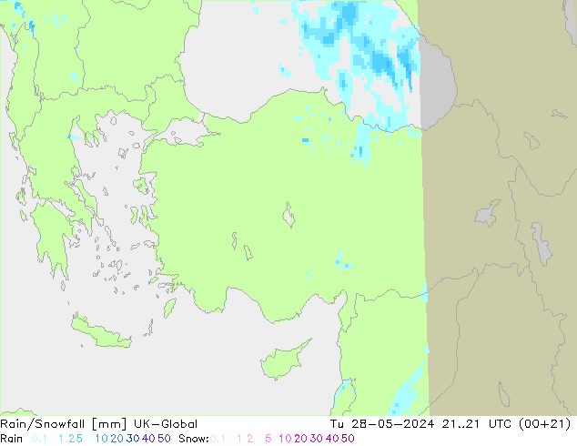 Rain/Snowfall UK-Global Sa 28.05.2024 21 UTC