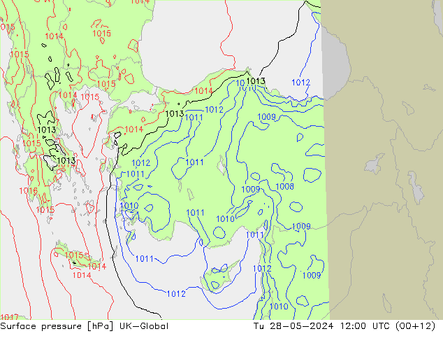 приземное давление UK-Global вт 28.05.2024 12 UTC