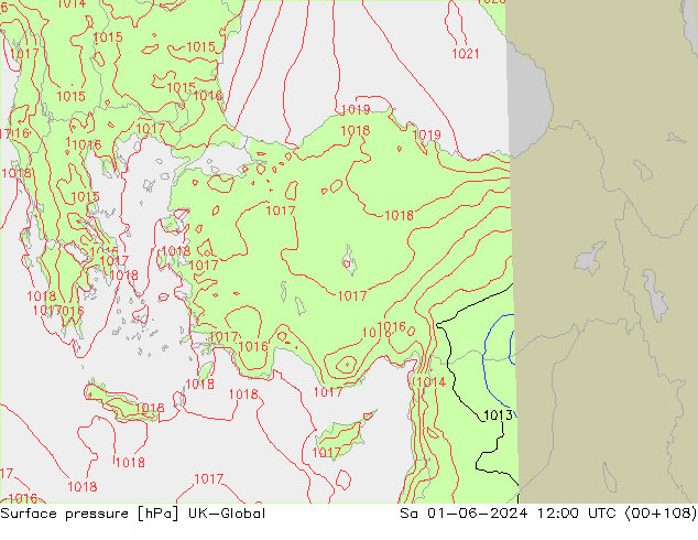 Luchtdruk (Grond) UK-Global za 01.06.2024 12 UTC
