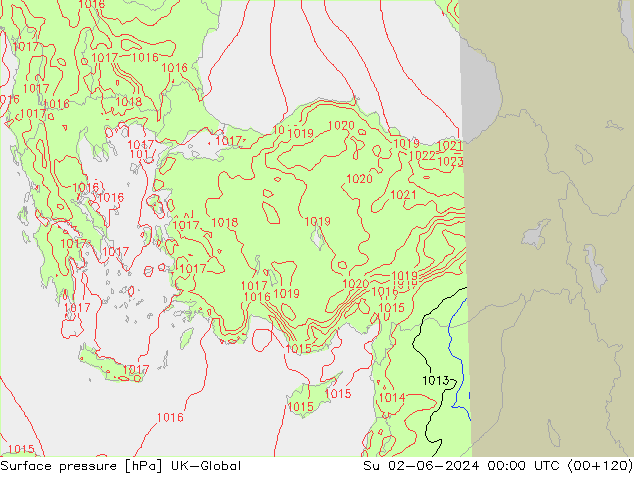 приземное давление UK-Global Вс 02.06.2024 00 UTC