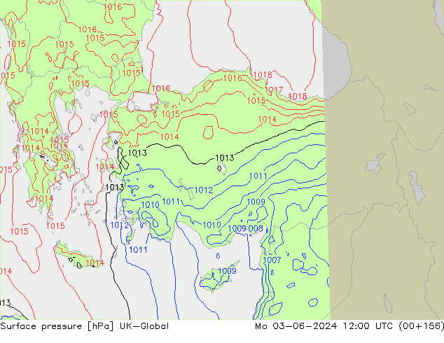 Pressione al suolo UK-Global lun 03.06.2024 12 UTC