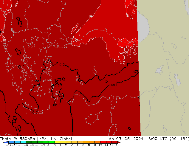 Theta-W 850hPa UK-Global pon. 03.06.2024 18 UTC