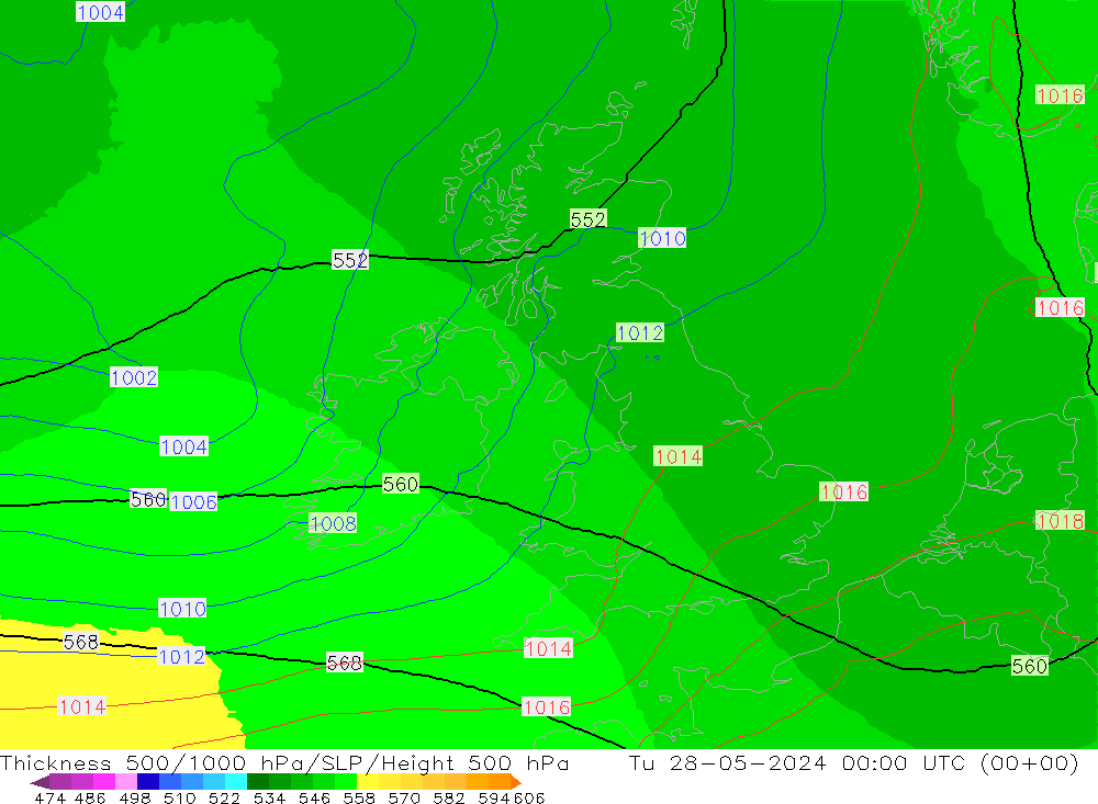 Thck 500-1000hPa UK-Global wto. 28.05.2024 00 UTC