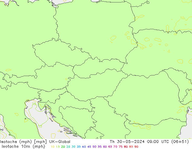 Eşrüzgar Hızları mph UK-Global Per 30.05.2024 09 UTC